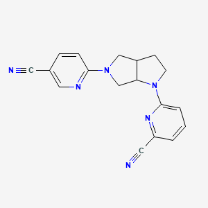 molecular formula C18H16N6 B6444336 6-[5-(5-cyanopyridin-2-yl)-octahydropyrrolo[3,4-b]pyrrol-1-yl]pyridine-2-carbonitrile CAS No. 2640881-55-4