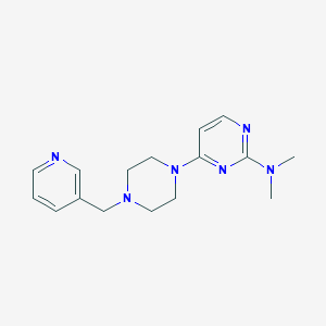 molecular formula C16H22N6 B6444352 N,N-dimethyl-4-{4-[(pyridin-3-yl)methyl]piperazin-1-yl}pyrimidin-2-amine CAS No. 2549047-25-6