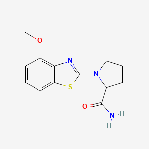 1-(4-methoxy-7-methyl-1,3-benzothiazol-2-yl)pyrrolidine-2-carboxamide