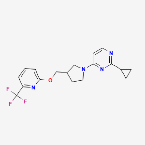 2-cyclopropyl-4-[3-({[6-(trifluoromethyl)pyridin-2-yl]oxy}methyl)pyrrolidin-1-yl]pyrimidine