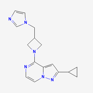1-[(1-{2-cyclopropylpyrazolo[1,5-a]pyrazin-4-yl}azetidin-3-yl)methyl]-1H-imidazole