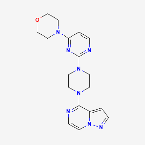 4-[2-(4-{pyrazolo[1,5-a]pyrazin-4-yl}piperazin-1-yl)pyrimidin-4-yl]morpholine