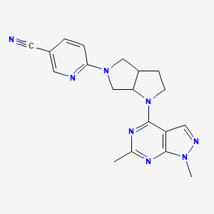 molecular formula C19H20N8 B6446871 6-(1-{1,6-dimethyl-1H-pyrazolo[3,4-d]pyrimidin-4-yl}-octahydropyrrolo[2,3-c]pyrrol-5-yl)pyridine-3-carbonitrile CAS No. 2640959-26-6