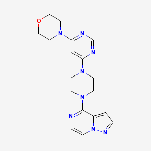 4-[6-(4-{pyrazolo[1,5-a]pyrazin-4-yl}piperazin-1-yl)pyrimidin-4-yl]morpholine