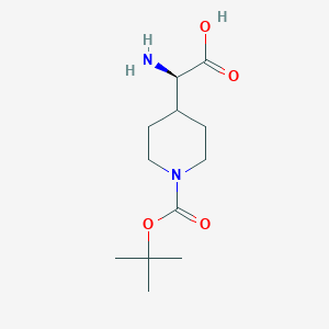 molecular formula C12H22N2O4 B064469 (R)-1-Boc-4-(aminocarboxymethyl)piperidine CAS No. 177702-21-5