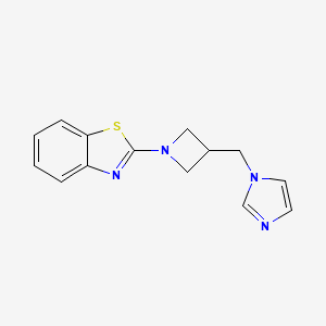 molecular formula C14H14N4S B6446905 2-{3-[(1H-imidazol-1-yl)methyl]azetidin-1-yl}-1,3-benzothiazole CAS No. 2549010-55-9