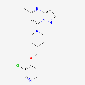 molecular formula C19H22ClN5O B6446908 3-chloro-4-[(1-{2,5-dimethylpyrazolo[1,5-a]pyrimidin-7-yl}piperidin-4-yl)methoxy]pyridine CAS No. 2640889-05-8