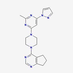 molecular formula C19H22N8 B6446939 4-(4-{5H,6H,7H-cyclopenta[d]pyrimidin-4-yl}piperazin-1-yl)-2-methyl-6-(1H-pyrazol-1-yl)pyrimidine CAS No. 2549054-85-3