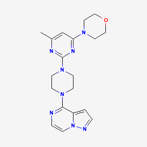 molecular formula C19H24N8O B6446941 4-[6-methyl-2-(4-{pyrazolo[1,5-a]pyrazin-4-yl}piperazin-1-yl)pyrimidin-4-yl]morpholine CAS No. 2640974-04-3