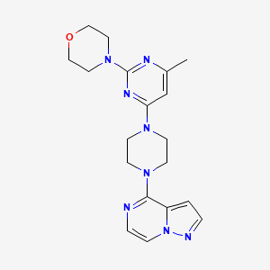 molecular formula C19H24N8O B6446944 4-[4-methyl-6-(4-{pyrazolo[1,5-a]pyrazin-4-yl}piperazin-1-yl)pyrimidin-2-yl]morpholine CAS No. 2640892-28-8
