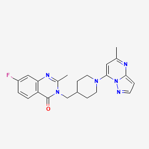 7-fluoro-2-methyl-3-[(1-{5-methylpyrazolo[1,5-a]pyrimidin-7-yl}piperidin-4-yl)methyl]-3,4-dihydroquinazolin-4-one