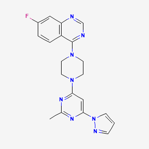 7-fluoro-4-{4-[2-methyl-6-(1H-pyrazol-1-yl)pyrimidin-4-yl]piperazin-1-yl}quinazoline