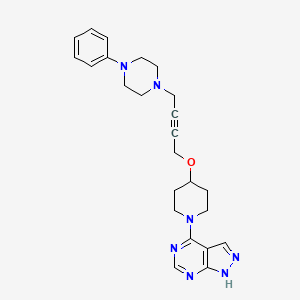 1-phenyl-4-{4-[(1-{1H-pyrazolo[3,4-d]pyrimidin-4-yl}piperidin-4-yl)oxy]but-2-yn-1-yl}piperazine