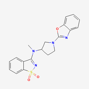 molecular formula C19H18N4O3S B6447687 N-[1-(1,3-benzoxazol-2-yl)pyrrolidin-3-yl]-N-methyl-1,1-dioxo-1,2-benzothiazol-3-amine CAS No. 2549030-27-3