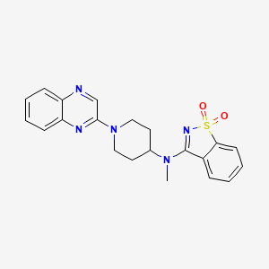molecular formula C21H21N5O2S B6447697 N-methyl-1,1-dioxo-N-(1-quinoxalin-2-ylpiperidin-4-yl)-1,2-benzothiazol-3-amine CAS No. 2549054-05-7