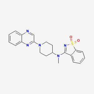 molecular formula C21H21N5O2S B6447697 3-{methyl[1-(quinoxalin-2-yl)piperidin-4-yl]amino}-1??,2-benzothiazole-1,1-dione CAS No. 2549054-05-7