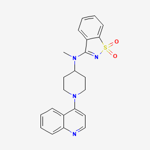 molecular formula C22H22N4O2S B6447711 N-methyl-1,1-dioxo-N-(1-quinolin-4-ylpiperidin-4-yl)-1,2-benzothiazol-3-amine CAS No. 2548991-53-1