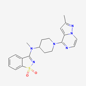 molecular formula C20H22N6O2S B6447716 N-methyl-N-[1-(2-methylpyrazolo[1,5-a]pyrazin-4-yl)piperidin-4-yl]-1,1-dioxo-1,2-benzothiazol-3-amine CAS No. 2549027-41-8