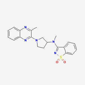 molecular formula C21H21N5O2S B6447722 N-methyl-N-[1-(3-methylquinoxalin-2-yl)pyrrolidin-3-yl]-1,1-dioxo-1,2-benzothiazol-3-amine CAS No. 2549027-48-5