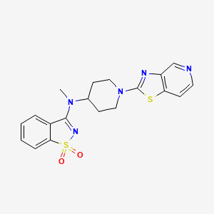 molecular formula C19H19N5O2S2 B6447725 N-methyl-1,1-dioxo-N-[1-([1,3]thiazolo[4,5-c]pyridin-2-yl)piperidin-4-yl]-1,2-benzothiazol-3-amine CAS No. 2548988-60-7