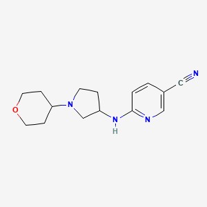 B6447833 6-{[1-(oxan-4-yl)pyrrolidin-3-yl]amino}pyridine-3-carbonitrile CAS No. 2549054-32-0