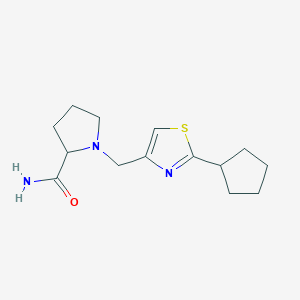 1-[(2-cyclopentyl-1,3-thiazol-4-yl)methyl]pyrrolidine-2-carboxamide