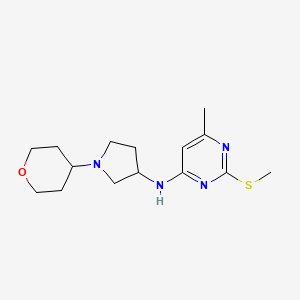 6-methyl-2-(methylsulfanyl)-N-[1-(oxan-4-yl)pyrrolidin-3-yl]pyrimidin-4-amine
