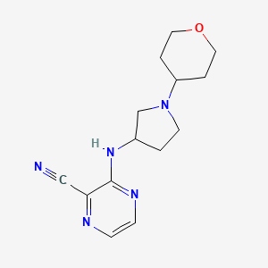 3-{[1-(oxan-4-yl)pyrrolidin-3-yl]amino}pyrazine-2-carbonitrile