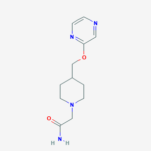 molecular formula C12H18N4O2 B6448036 2-{4-[(pyrazin-2-yloxy)methyl]piperidin-1-yl}acetamide CAS No. 2549038-83-5