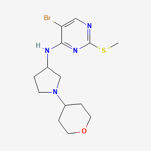 molecular formula C14H21BrN4OS B6448057 5-bromo-2-(methylsulfanyl)-N-[1-(oxan-4-yl)pyrrolidin-3-yl]pyrimidin-4-amine CAS No. 2549043-03-8