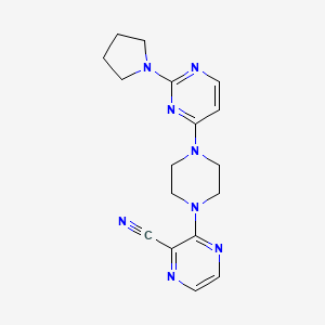 B6448553 3-{4-[2-(pyrrolidin-1-yl)pyrimidin-4-yl]piperazin-1-yl}pyrazine-2-carbonitrile CAS No. 2549056-04-2