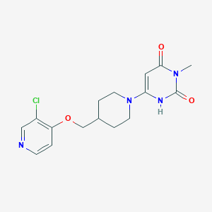 molecular formula C16H19ClN4O3 B6448588 6-(4-{[(3-chloropyridin-4-yl)oxy]methyl}piperidin-1-yl)-3-methyl-1,2,3,4-tetrahydropyrimidine-2,4-dione CAS No. 2640957-25-9