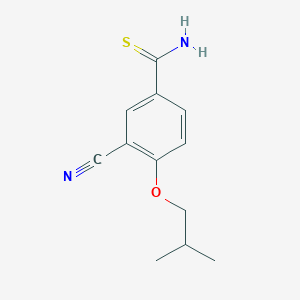 molecular formula C12H14N2OS B064486 3-Cyano-4-isobutoxybenzothioamide CAS No. 163597-57-7