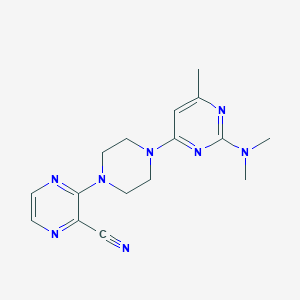 molecular formula C16H20N8 B6448607 3-{4-[2-(dimethylamino)-6-methylpyrimidin-4-yl]piperazin-1-yl}pyrazine-2-carbonitrile CAS No. 2549033-45-4