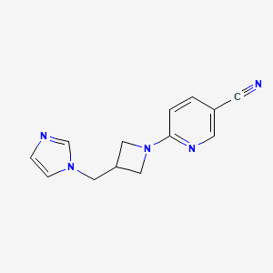 molecular formula C13H13N5 B6448617 6-{3-[(1H-imidazol-1-yl)methyl]azetidin-1-yl}pyridine-3-carbonitrile CAS No. 2548992-15-8