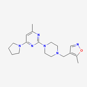 4-methyl-2-{4-[(5-methyl-1,2-oxazol-4-yl)methyl]piperazin-1-yl}-6-(pyrrolidin-1-yl)pyrimidine