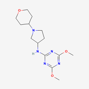 molecular formula C14H23N5O3 B6448724 4,6-dimethoxy-N-[1-(oxan-4-yl)pyrrolidin-3-yl]-1,3,5-triazin-2-amine CAS No. 2548979-56-0