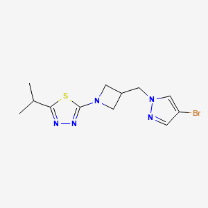 2-{3-[(4-bromo-1H-pyrazol-1-yl)methyl]azetidin-1-yl}-5-(propan-2-yl)-1,3,4-thiadiazole