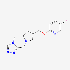 5-fluoro-2-({1-[(4-methyl-4H-1,2,4-triazol-3-yl)methyl]pyrrolidin-3-yl}methoxy)pyridine