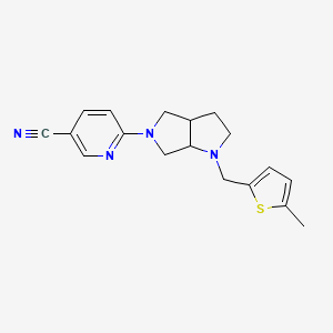 molecular formula C18H20N4S B6448783 6-{1-[(5-methylthiophen-2-yl)methyl]-octahydropyrrolo[2,3-c]pyrrol-5-yl}pyridine-3-carbonitrile CAS No. 2549013-64-9