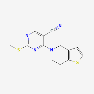 2-(methylsulfanyl)-4-{4H,5H,6H,7H-thieno[3,2-c]pyridin-5-yl}pyrimidine-5-carbonitrile