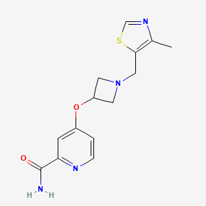 molecular formula C14H16N4O2S B6448949 4-({1-[(4-methyl-1,3-thiazol-5-yl)methyl]azetidin-3-yl}oxy)pyridine-2-carboxamide CAS No. 2640958-51-4