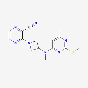molecular formula C15H17N7S B6448963 3-(3-{methyl[6-methyl-2-(methylsulfanyl)pyrimidin-4-yl]amino}azetidin-1-yl)pyrazine-2-carbonitrile CAS No. 2549064-53-9