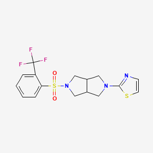 2-{5-[2-(trifluoromethyl)benzenesulfonyl]-octahydropyrrolo[3,4-c]pyrrol-2-yl}-1,3-thiazole