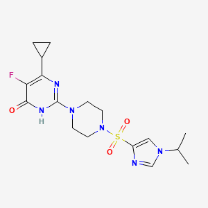 6-cyclopropyl-5-fluoro-2-(4-{[1-(propan-2-yl)-1H-imidazol-4-yl]sulfonyl}piperazin-1-yl)-3,4-dihydropyrimidin-4-one