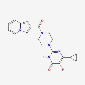 6-cyclopropyl-5-fluoro-2-[4-(indolizine-2-carbonyl)piperazin-1-yl]-3,4-dihydropyrimidin-4-one