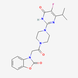 3-(2-{4-[5-fluoro-6-oxo-4-(propan-2-yl)-1,6-dihydropyrimidin-2-yl]piperazin-1-yl}-2-oxoethyl)-2,3-dihydro-1,3-benzoxazol-2-one