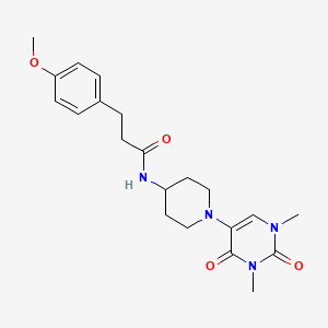 B6451215 N-[1-(1,3-dimethyl-2,4-dioxo-1,2,3,4-tetrahydropyrimidin-5-yl)piperidin-4-yl]-3-(4-methoxyphenyl)propanamide CAS No. 2549054-31-9