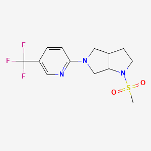 B6451335 2-{1-methanesulfonyl-octahydropyrrolo[2,3-c]pyrrol-5-yl}-5-(trifluoromethyl)pyridine CAS No. 2549064-47-1