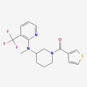 B6451670 N-methyl-N-[1-(thiophene-3-carbonyl)piperidin-3-yl]-3-(trifluoromethyl)pyridin-2-amine CAS No. 2549066-28-4